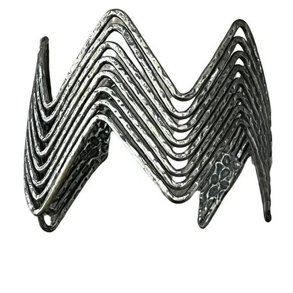1280 Silver Zigzag Cuff Bracelet - Picture 5 of 5